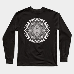 Lovely White Mandala Pattern Design Long Sleeve T-Shirt